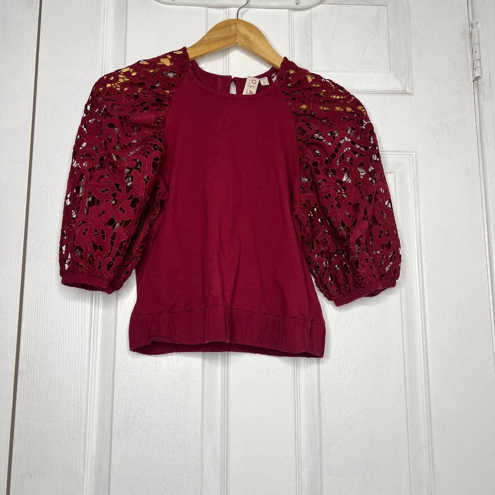 Anthropologie Burgundy Top
